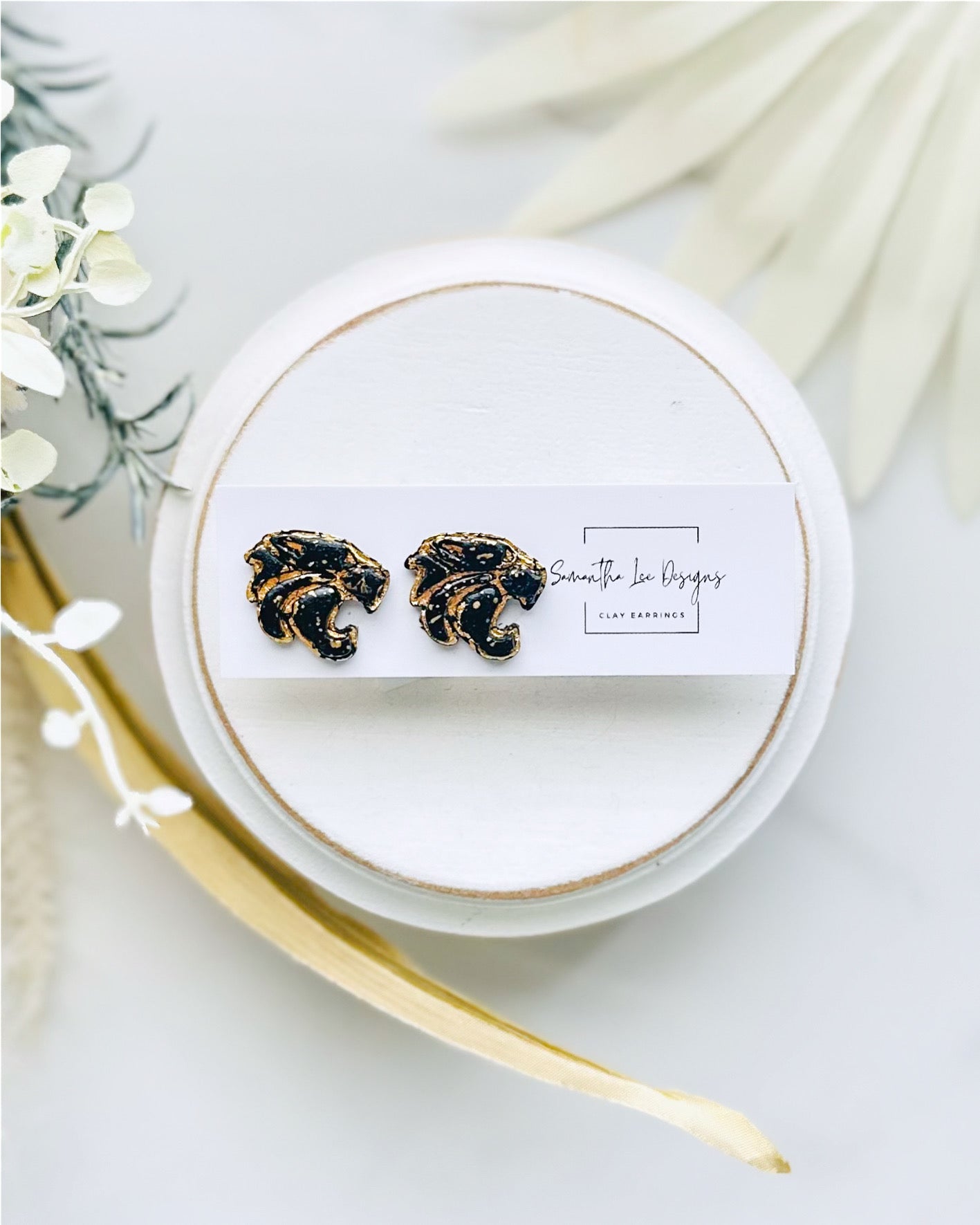 Gold Splatter Wildcat Studs