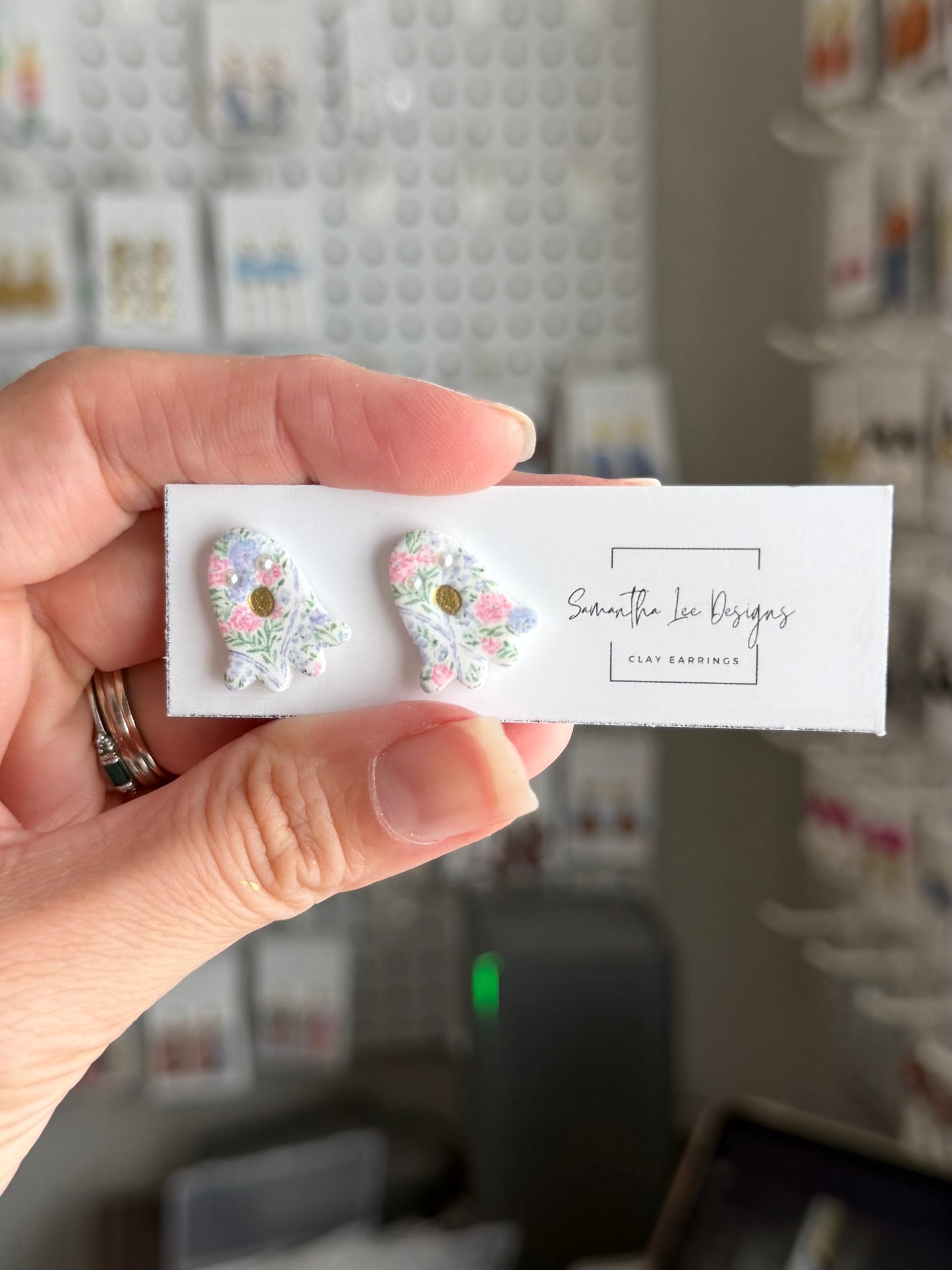Ghost Floral Studs
