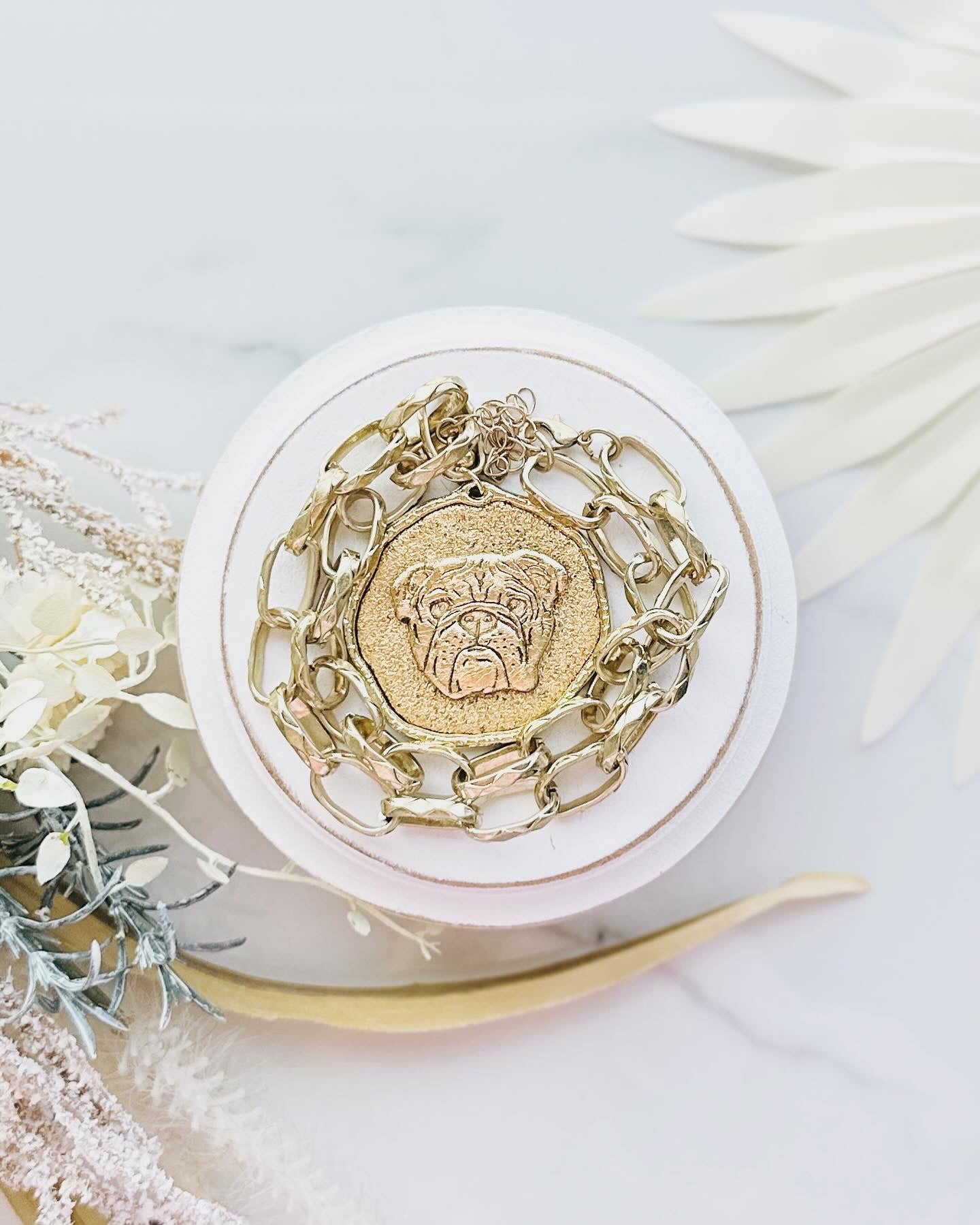 Round Bulldog Necklace