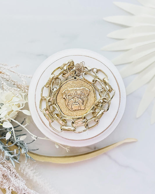 Round Bulldog Necklace