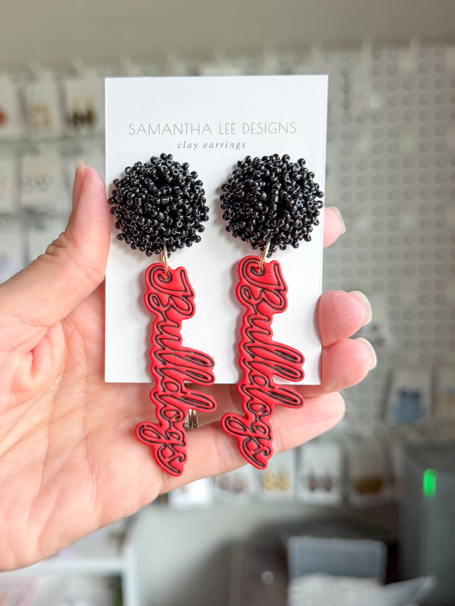 Seed Bead Red Bulldogs