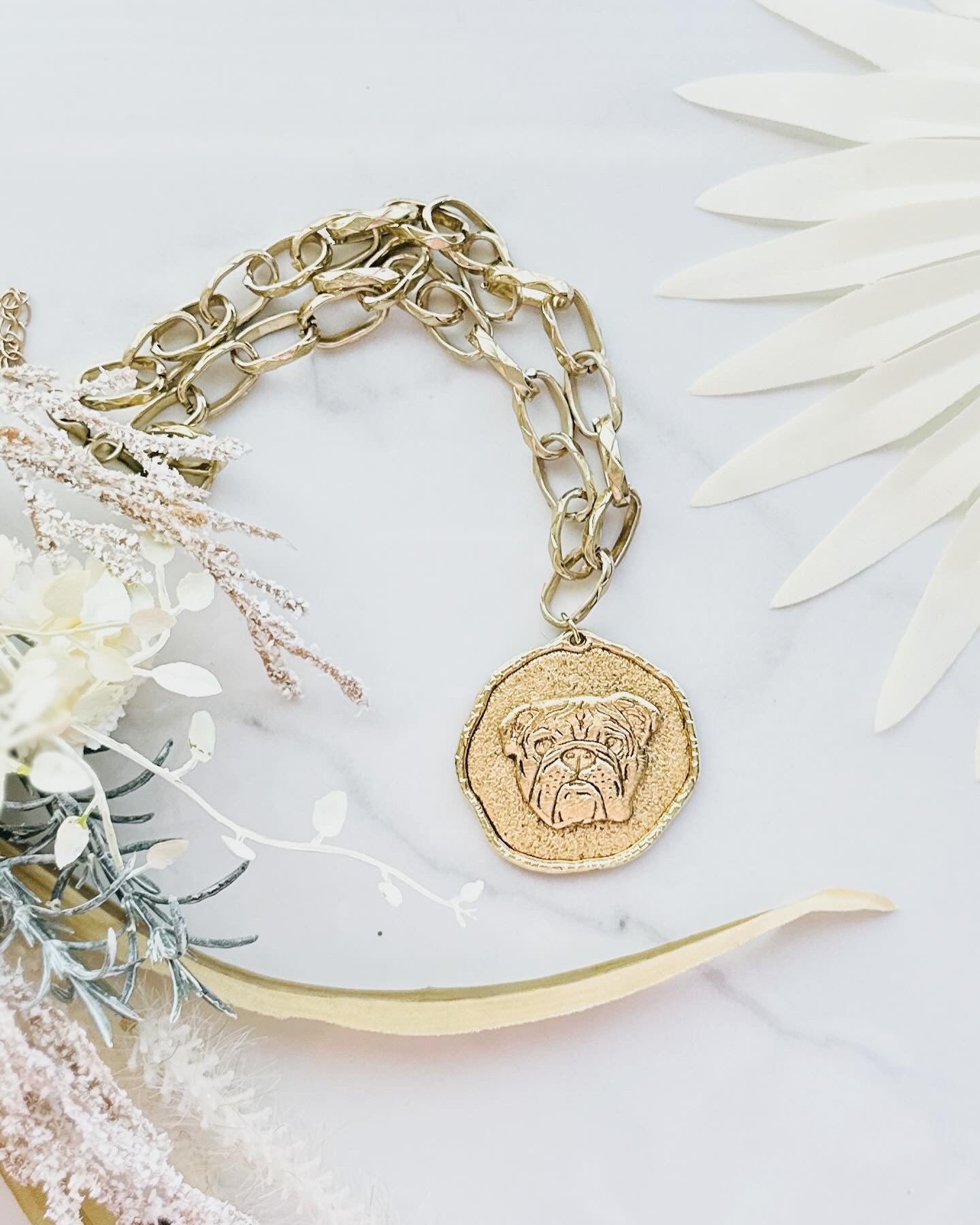 Round Bulldog Necklace