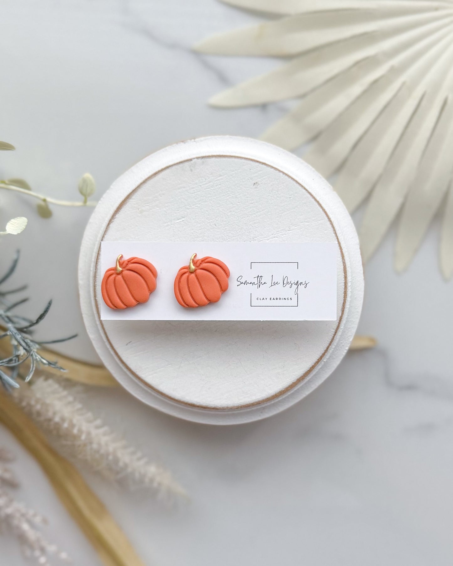 Orange Pumpkin Studs