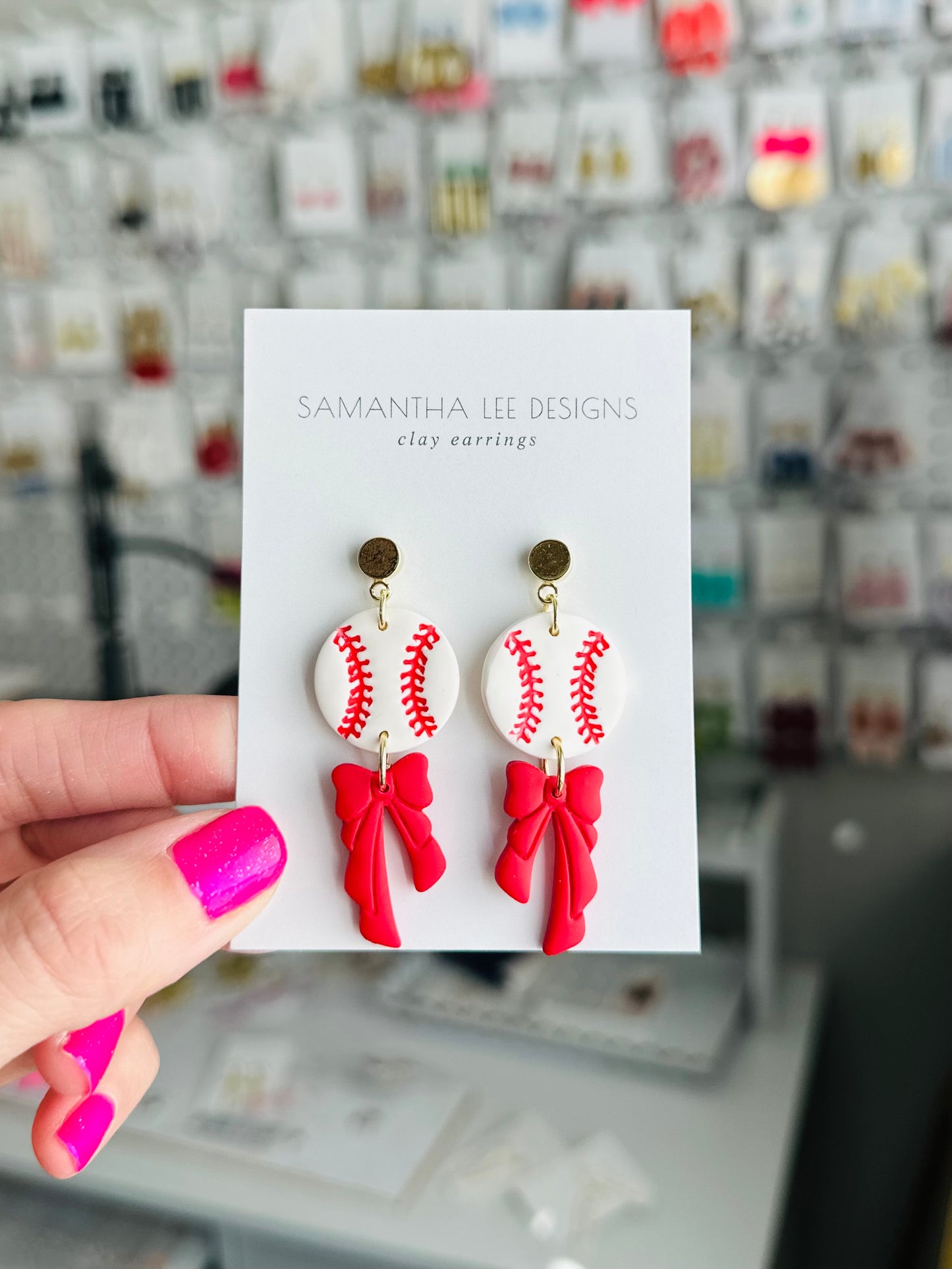 Baseball Bow Dangles