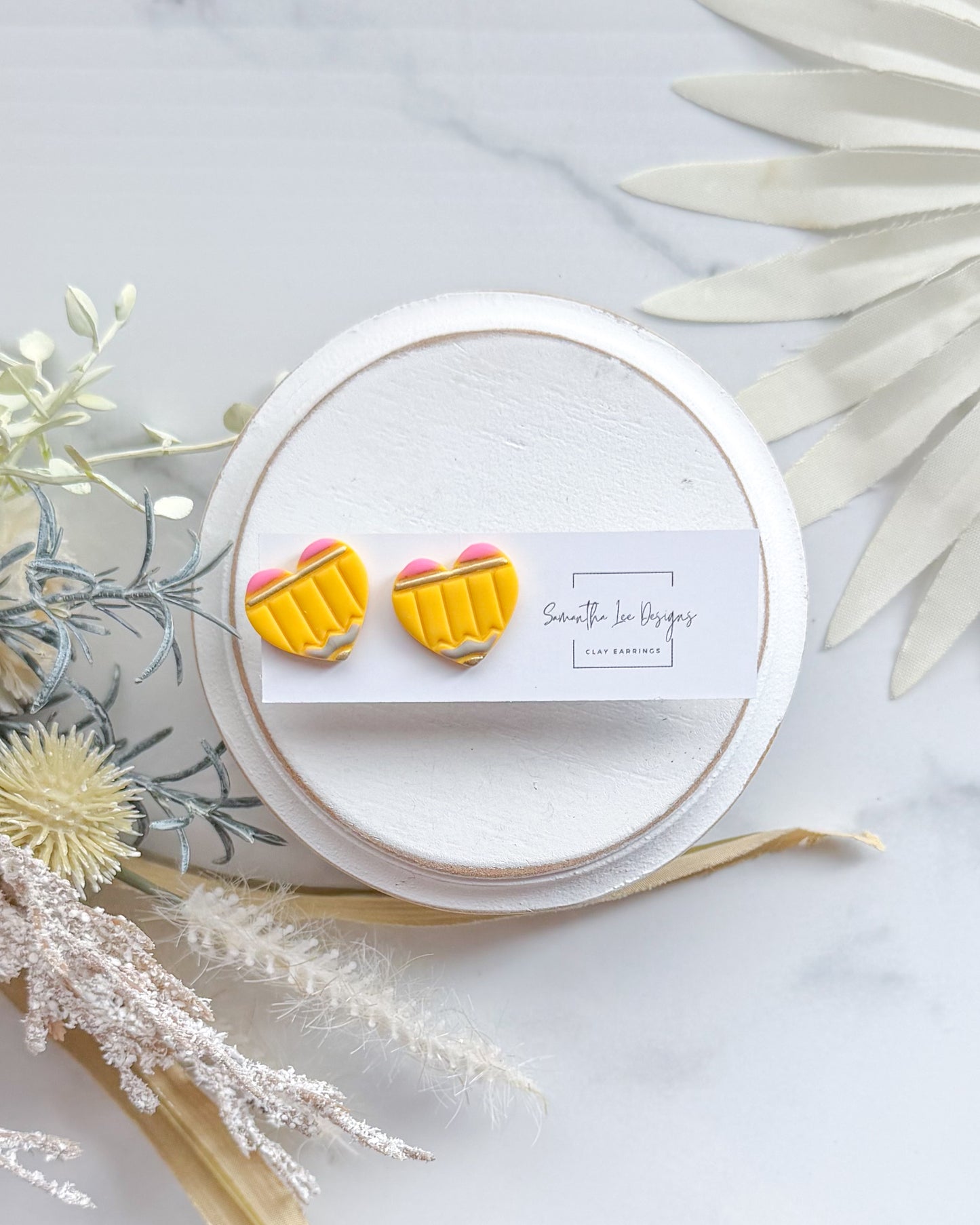 Yellow Pencil Hearts