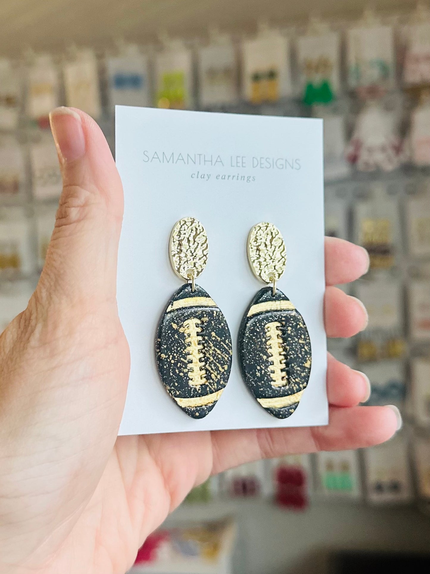 Black Gold Splatter Footballs