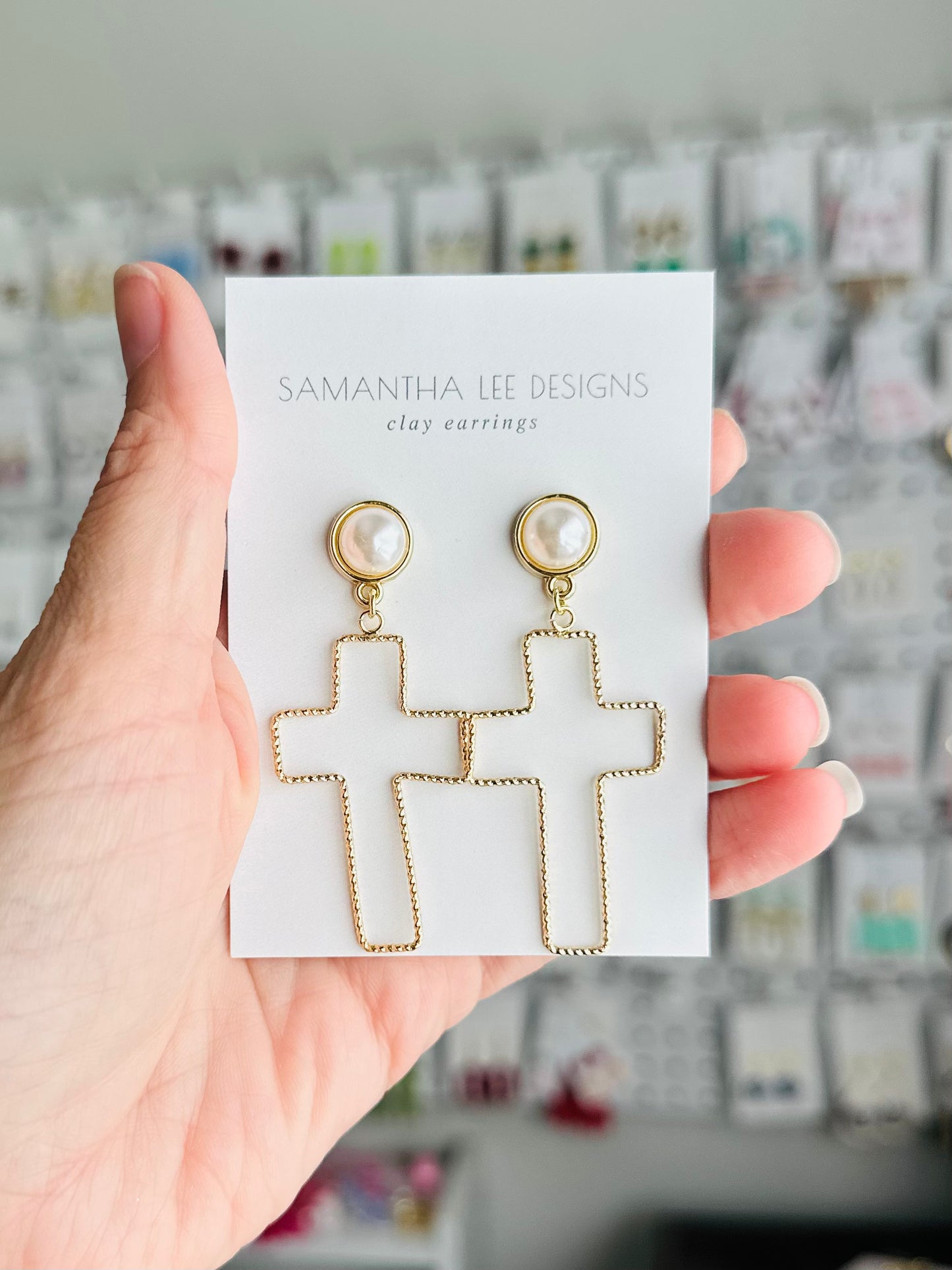 Wire Pearl Crosses