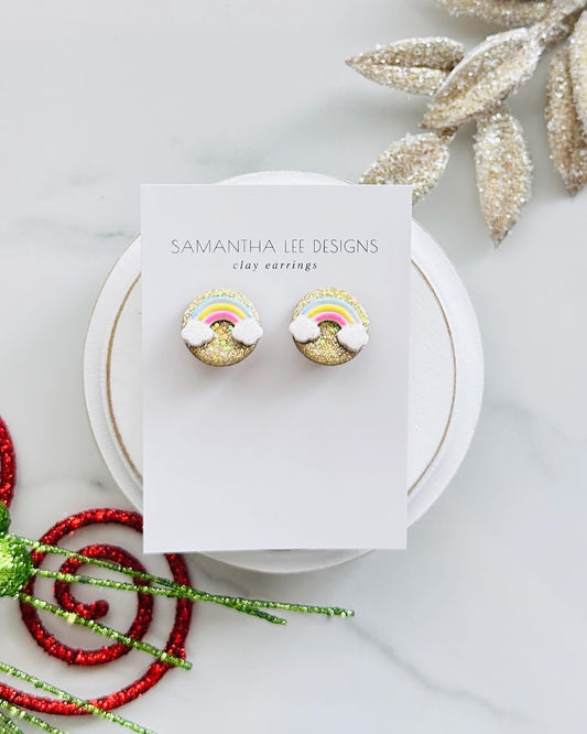 Clip-On Rainbow Studs