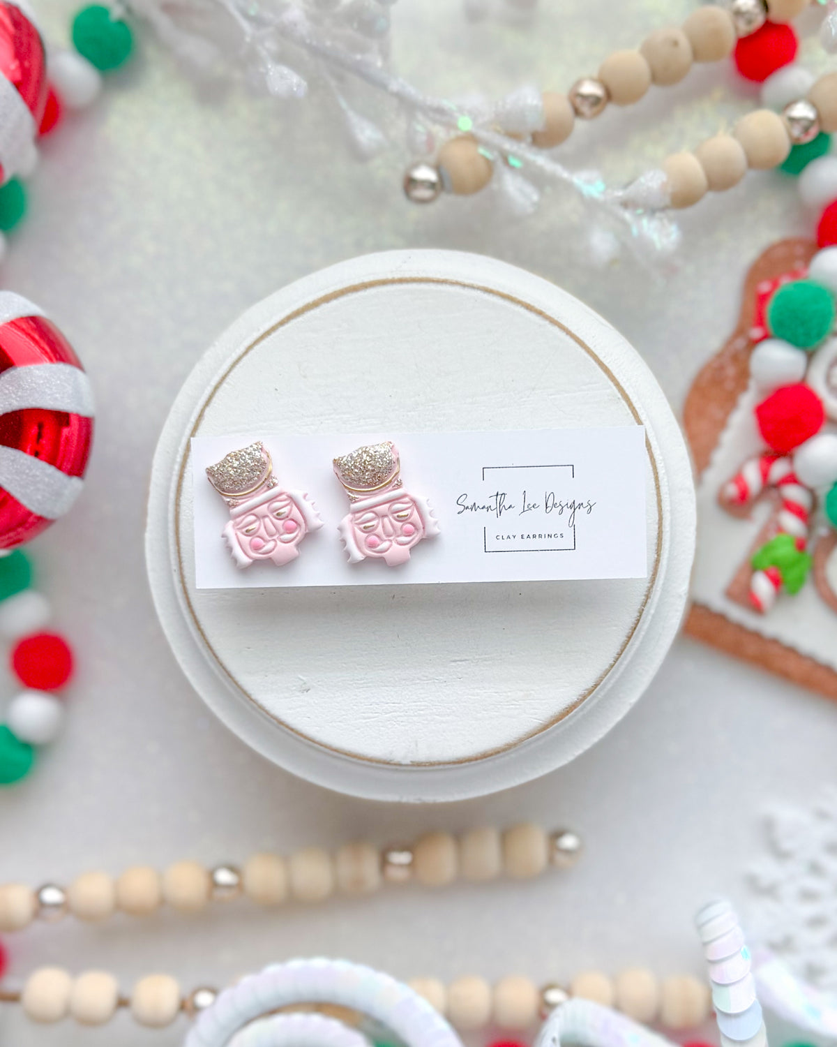 Pink Nutcracker Studs