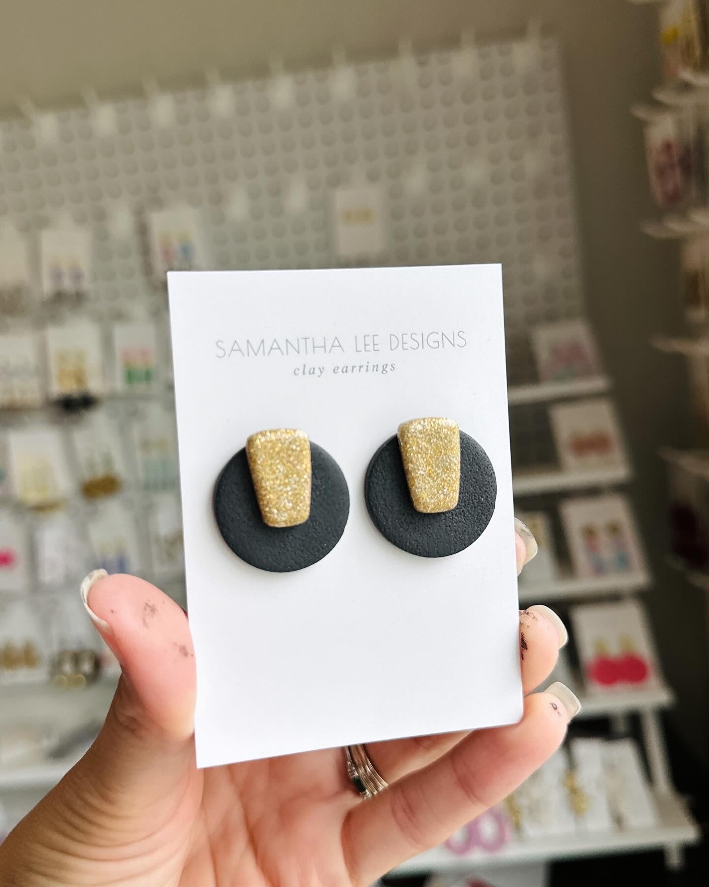 Black Button Studs