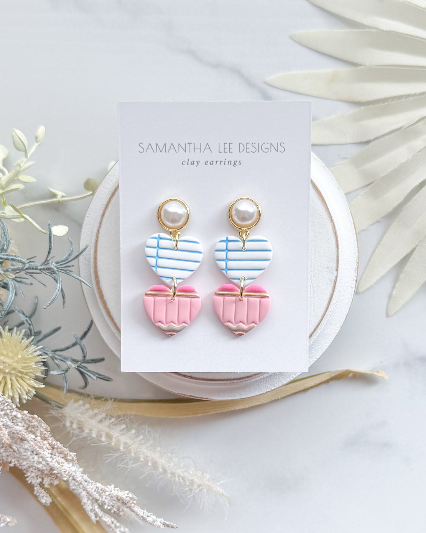 Pink Pearl Pencil Dangles