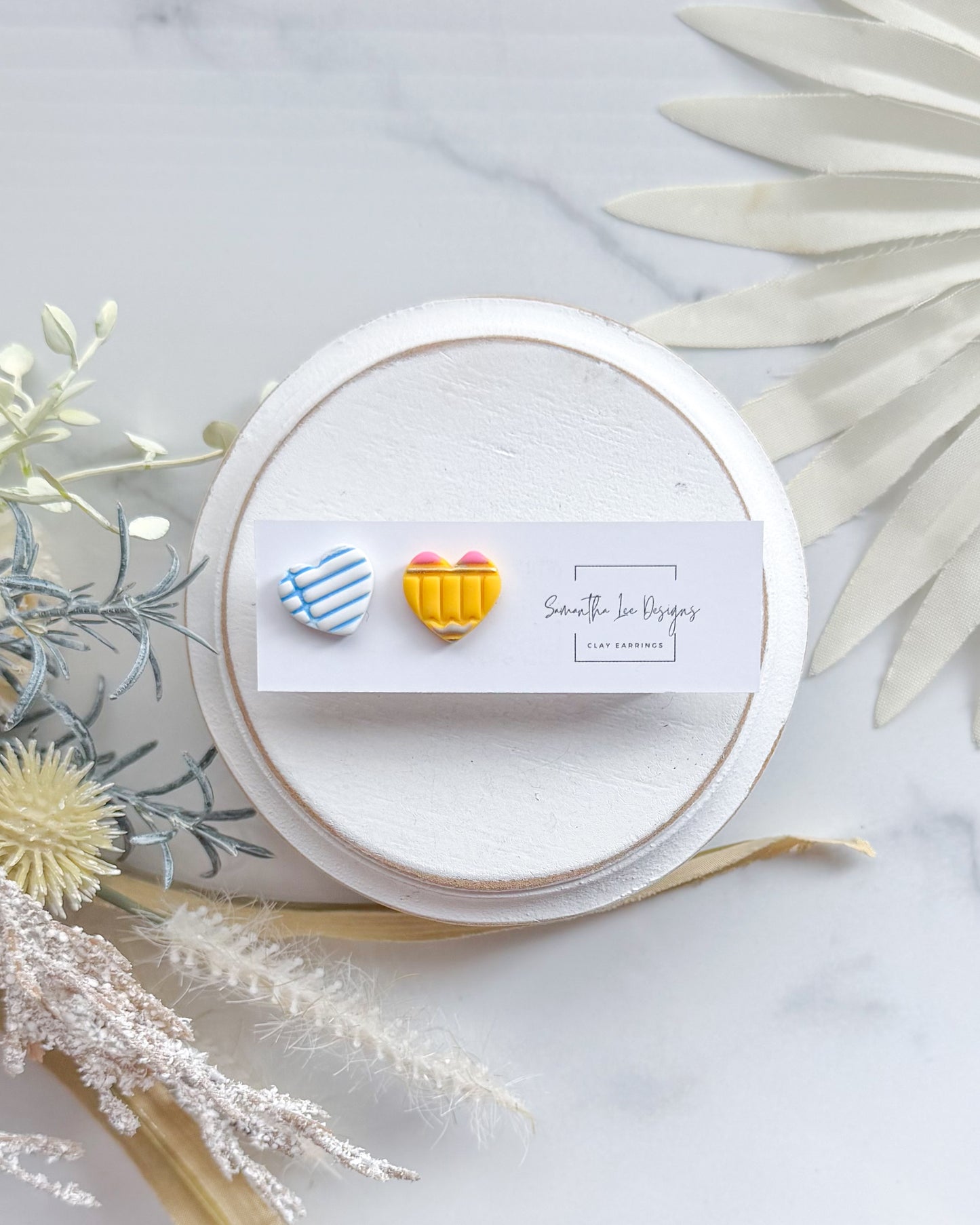 Mini Yellow Paper and Pencil Hearts