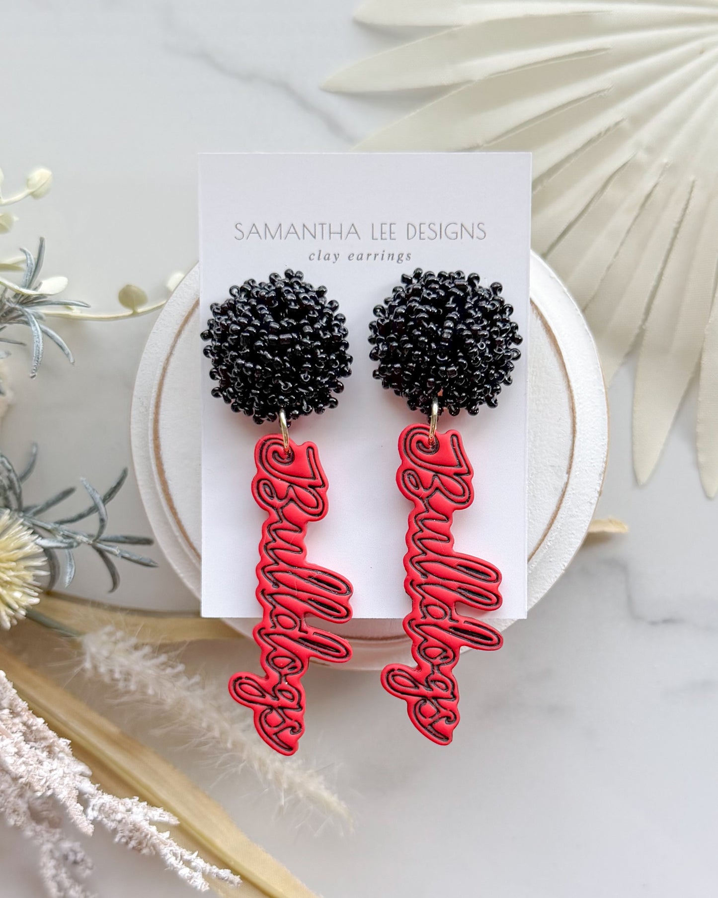 Seed Bead Red Bulldogs