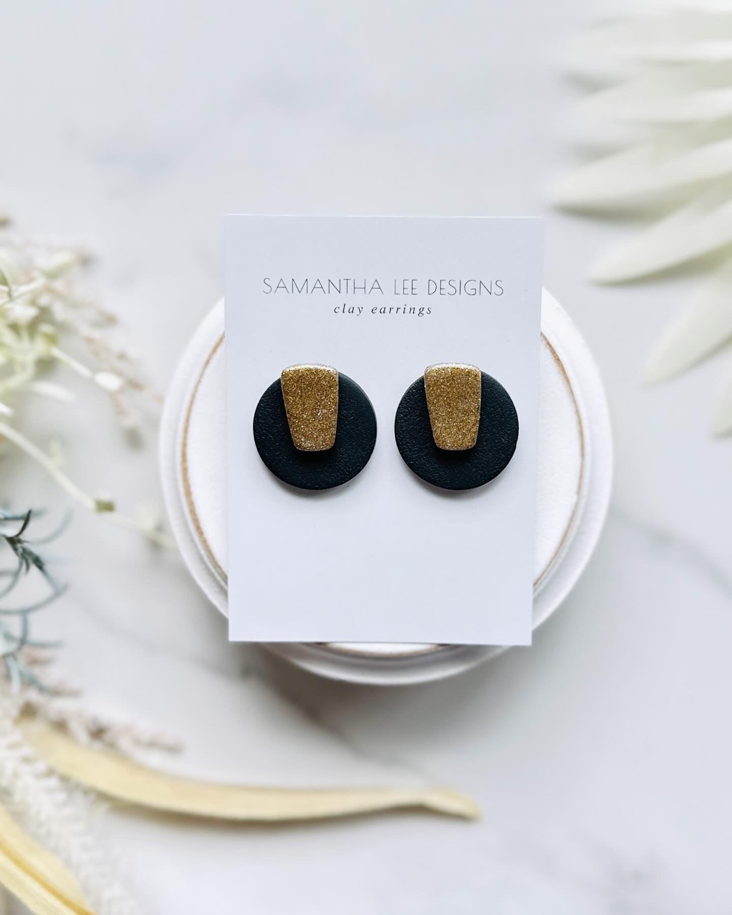 Black Button Studs