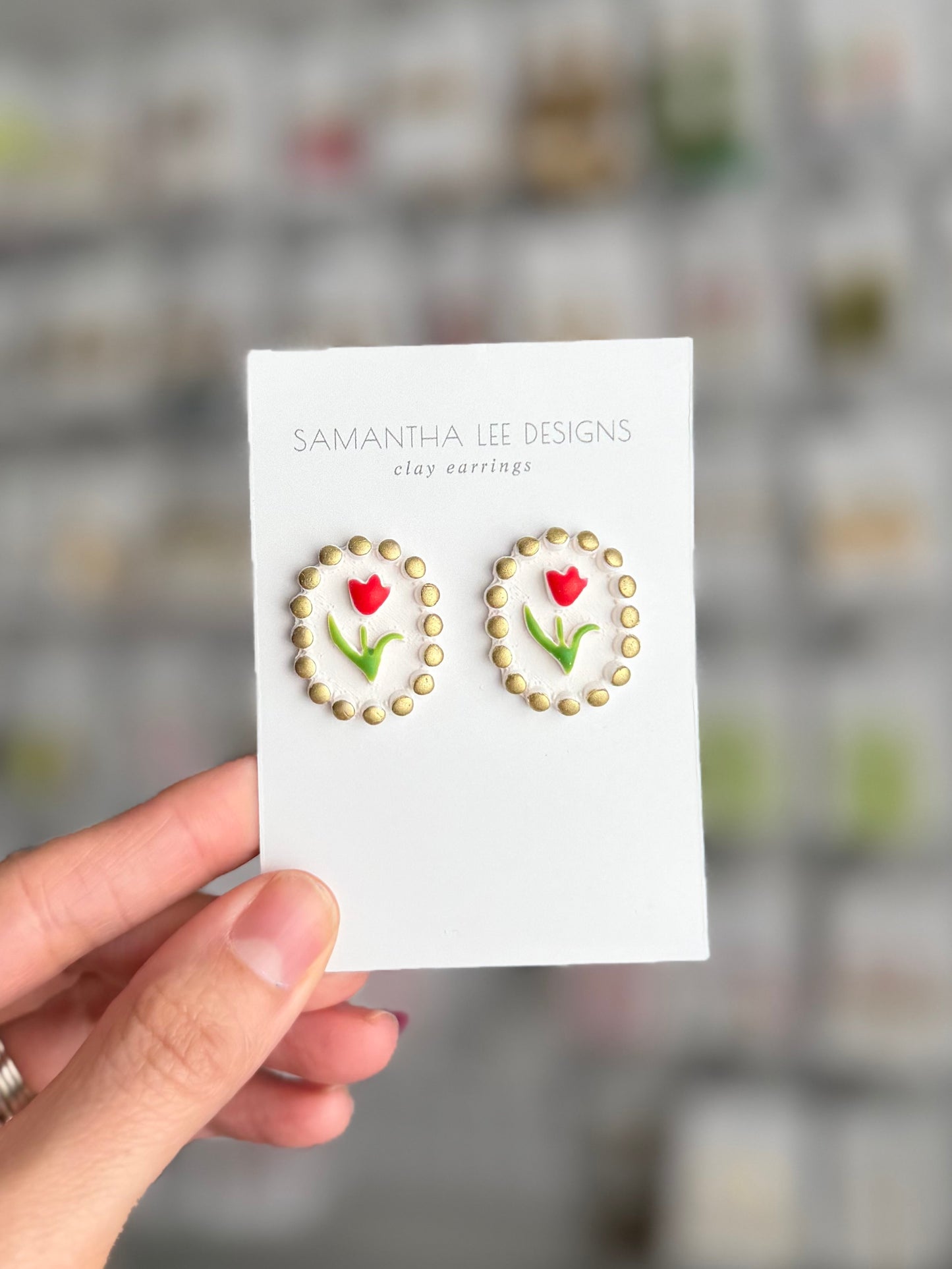 Beaded Tulip Studs