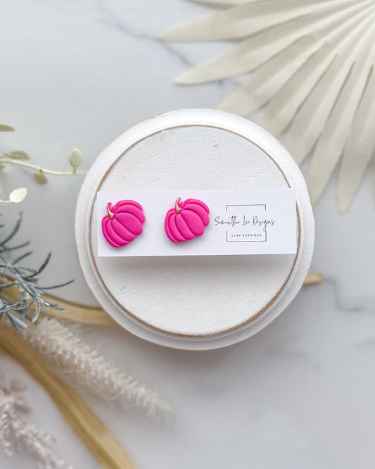 Fuchsia Pumpkin Studs