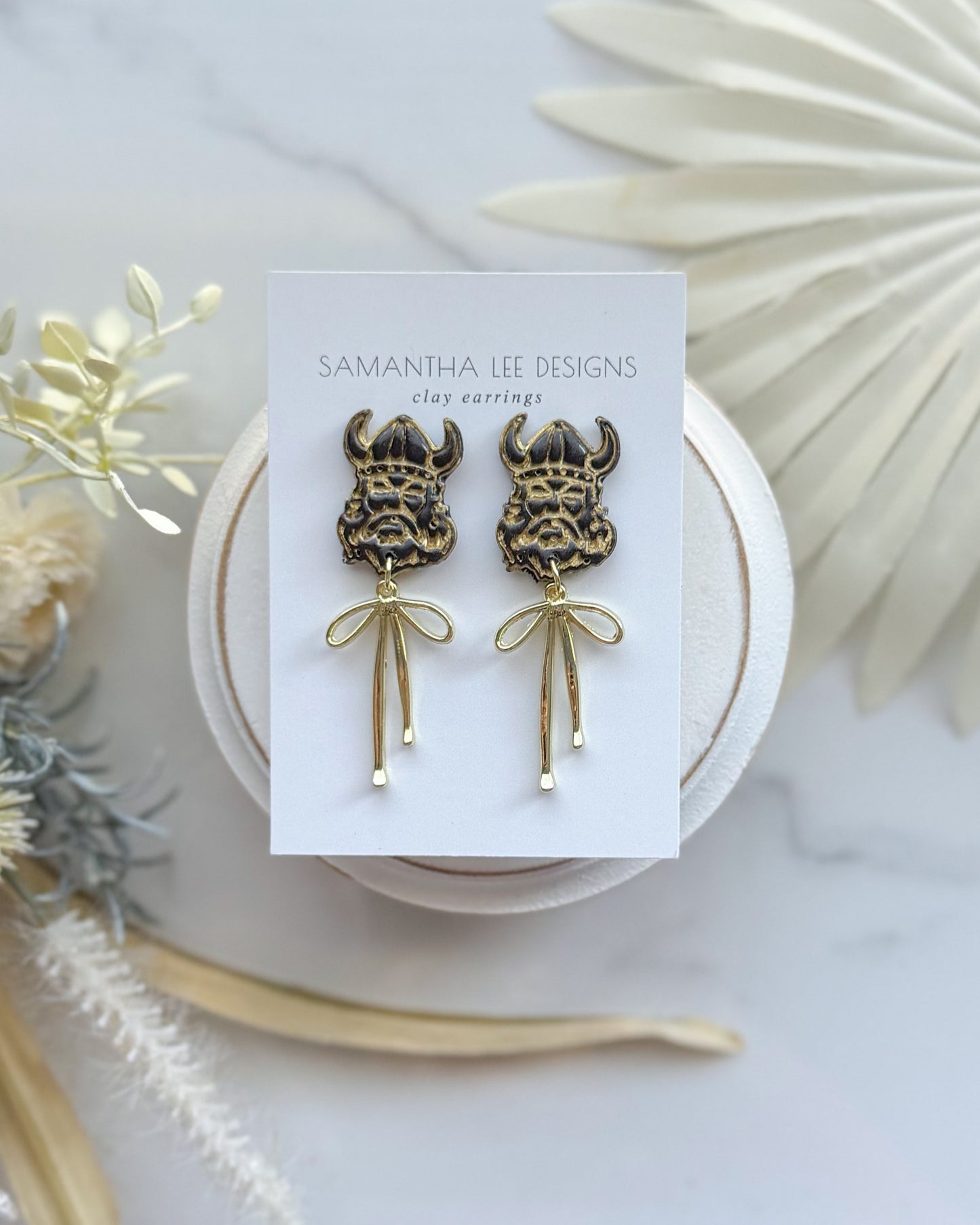 Vikings Black and Gold Bows