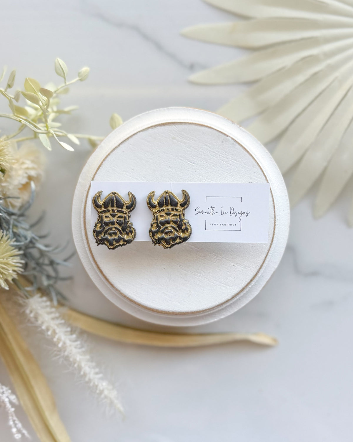Vikings Black and Gold Studs
