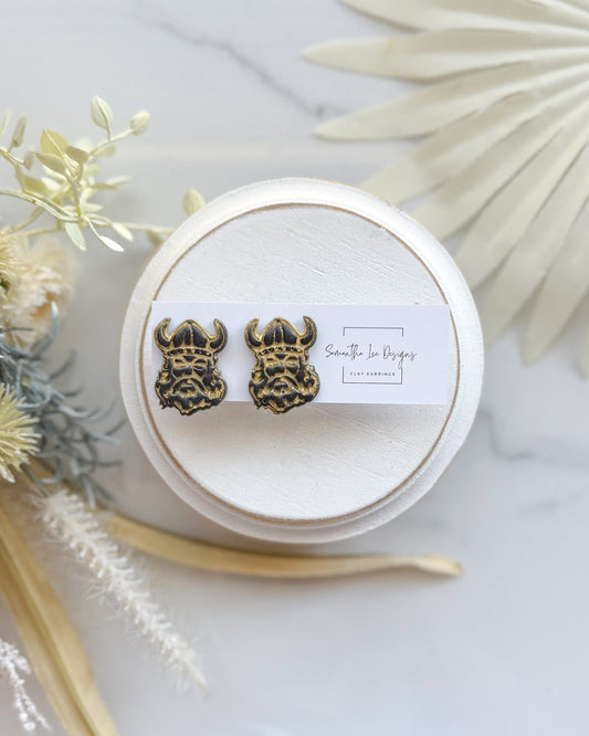 Vikings Black and Gold Studs