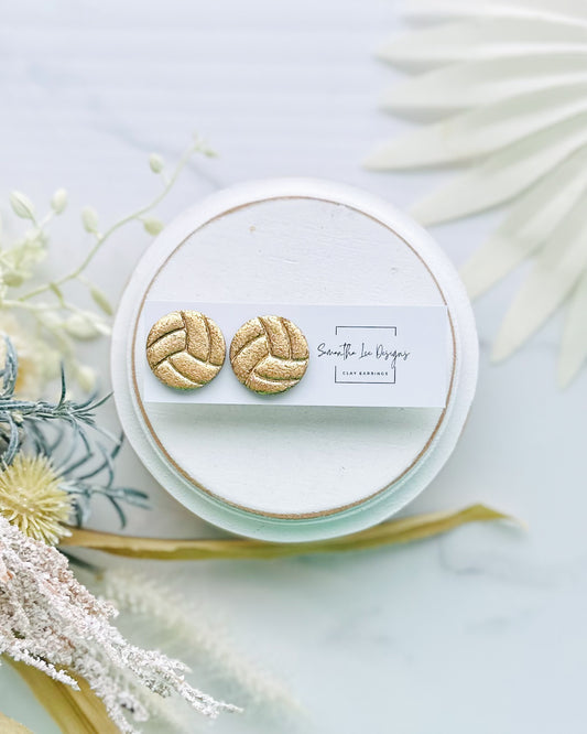 Gold Volleyball Studs