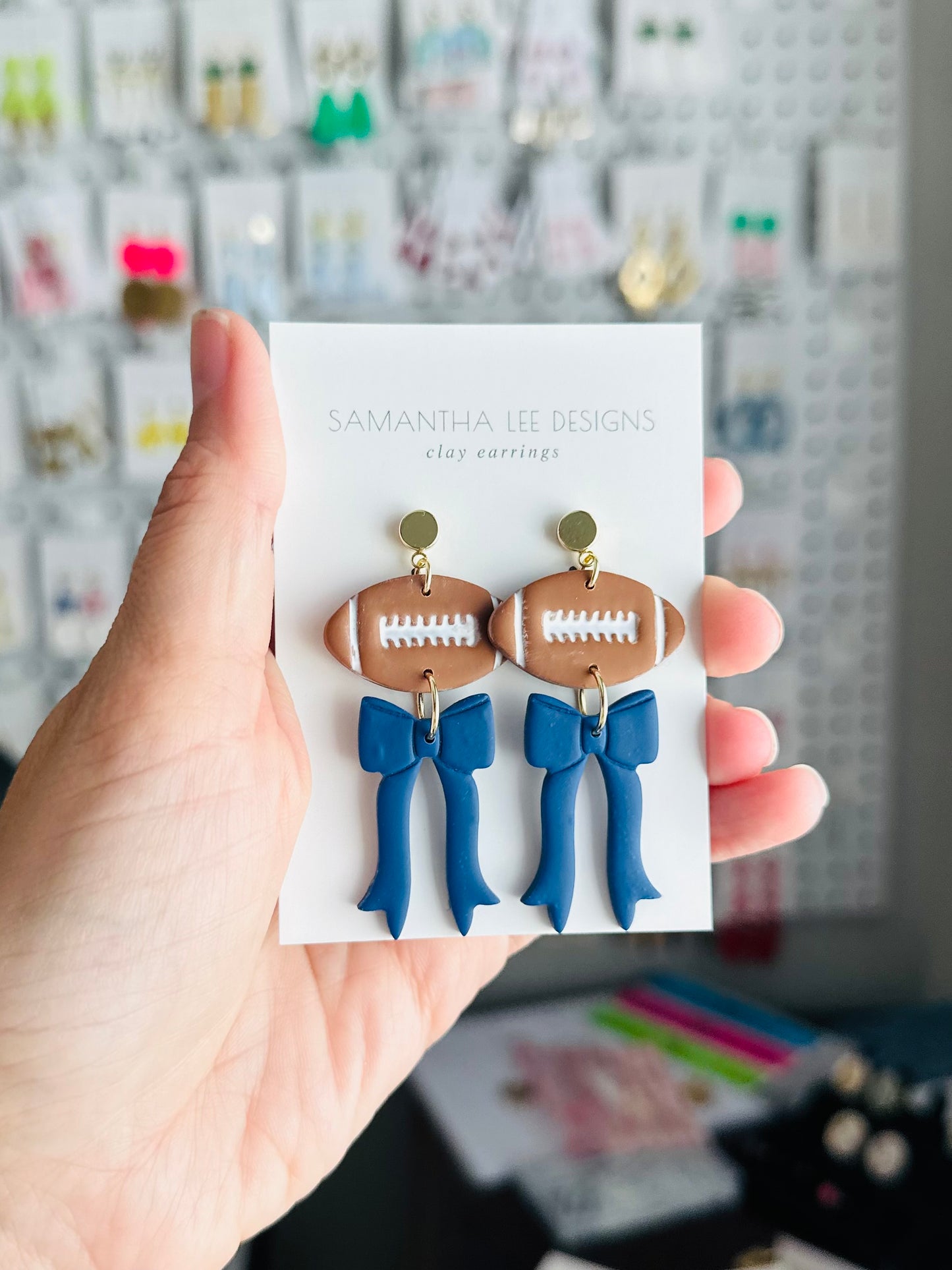 Football Bow Navy