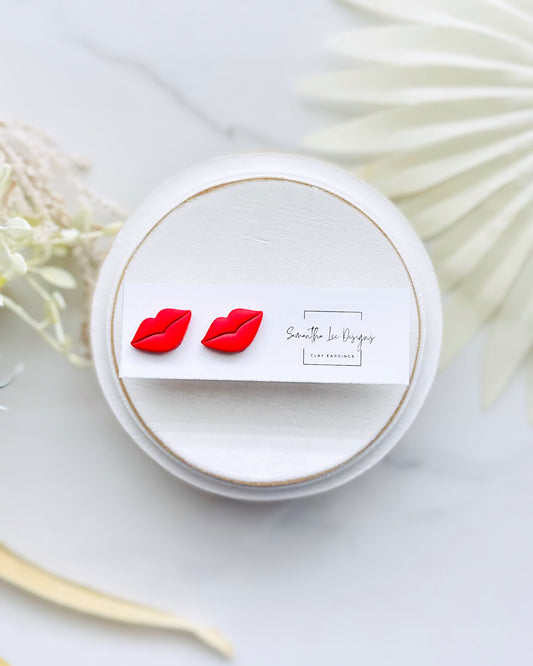 Red Lip Studs