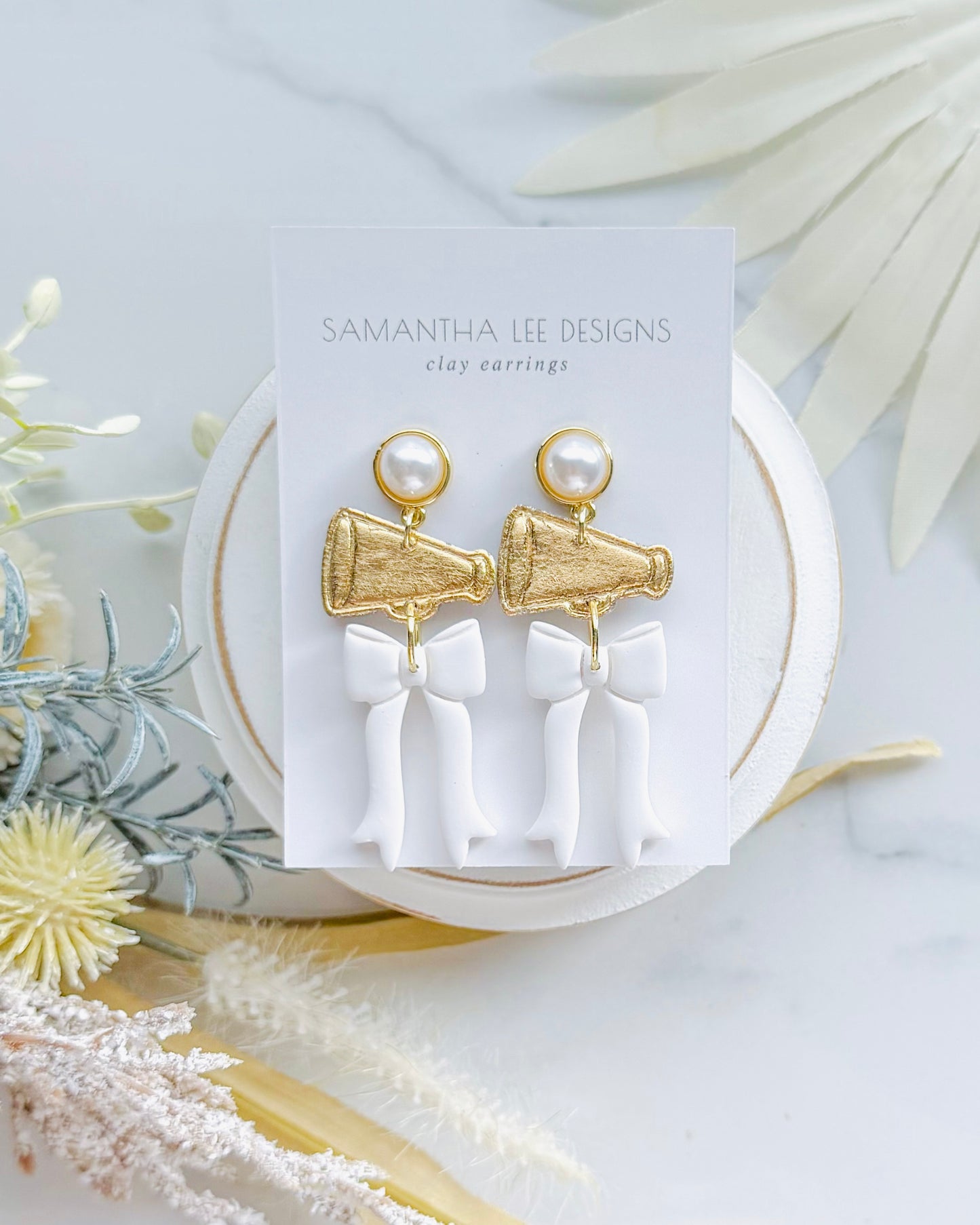 Megaphone Gold and White