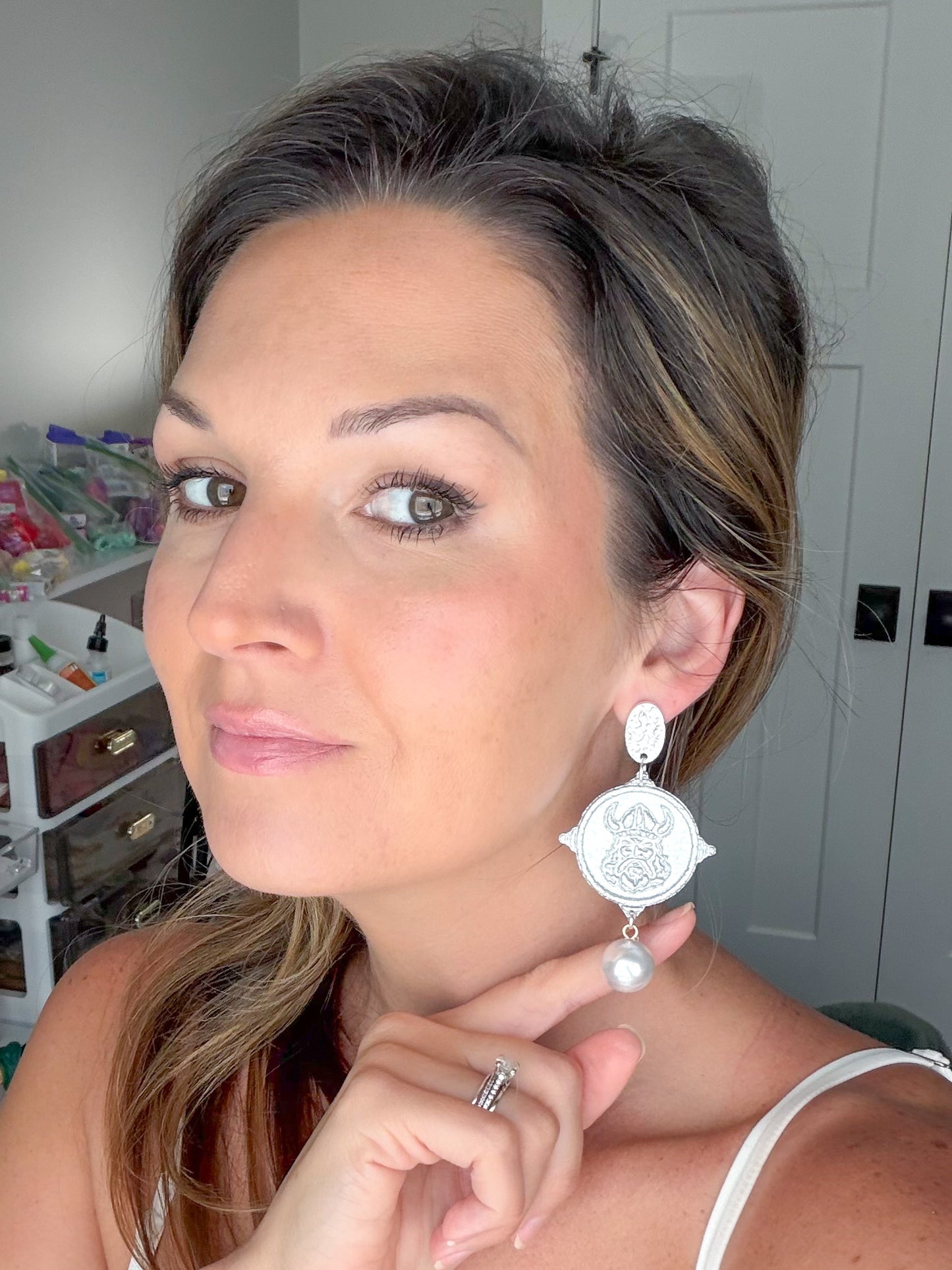 Silver Viking Pearl Medallion