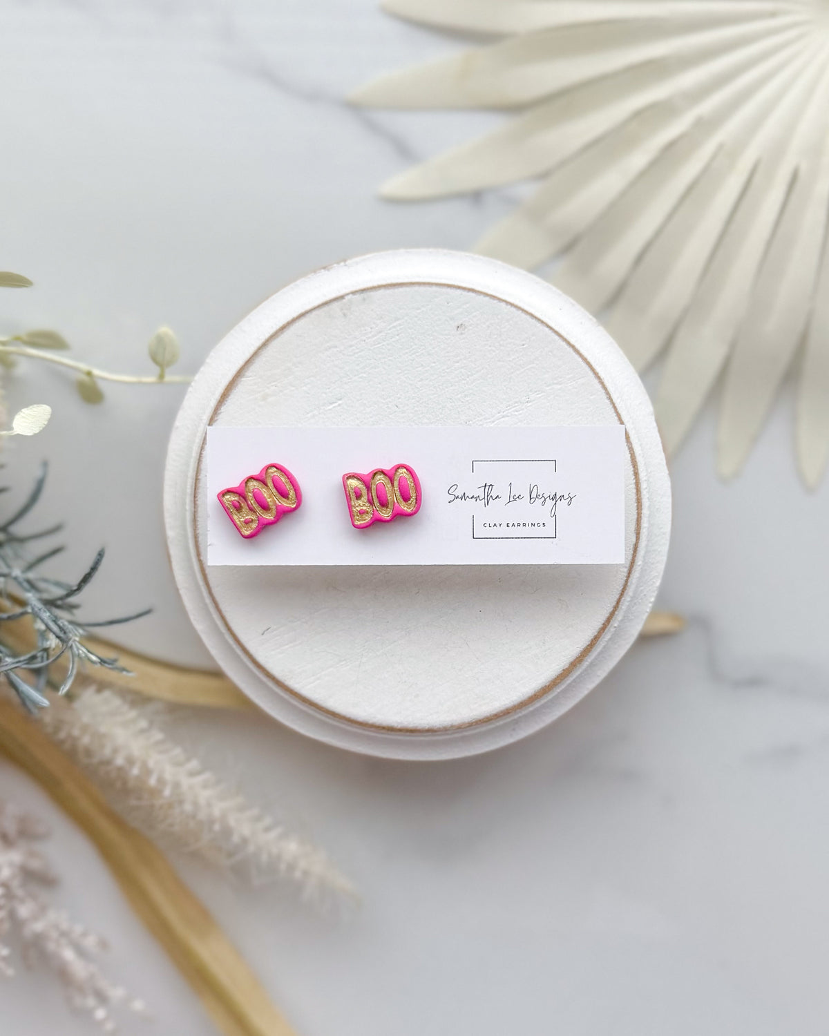 Fuchsia Boo Studs