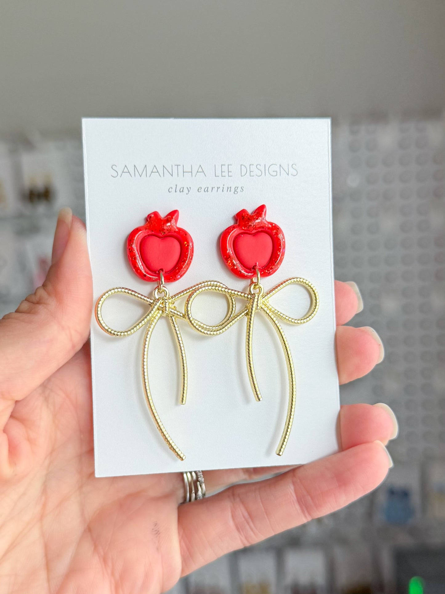 Glitter Red Apple Bows