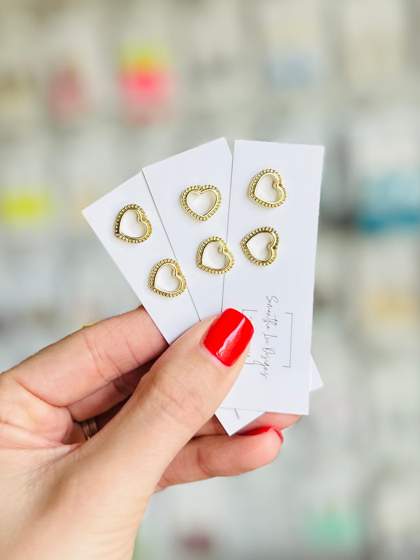 Gold Heart Studs