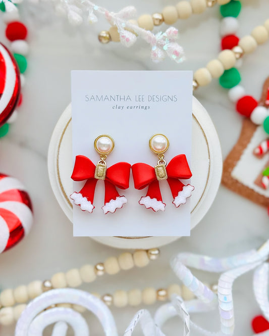Red Santa Bow