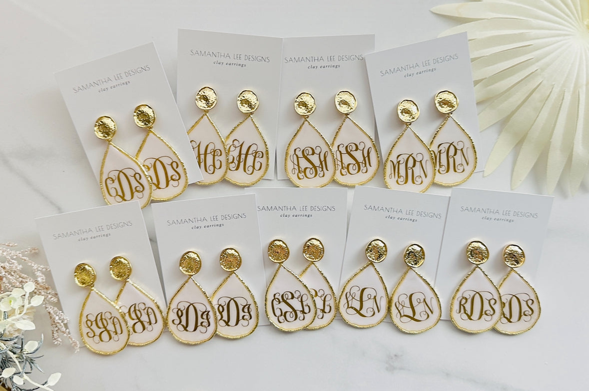 Monogrammed Earrings