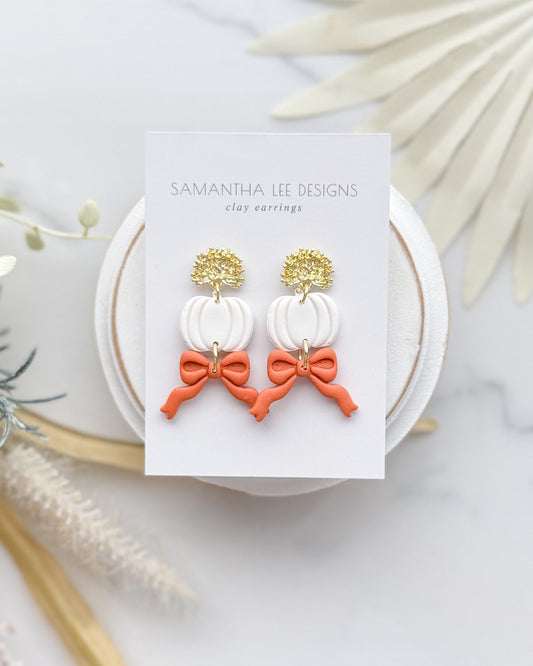 Orange Bows With Pumpkins