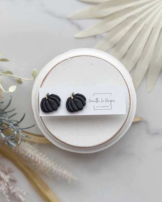 Black Pumpkin Studs