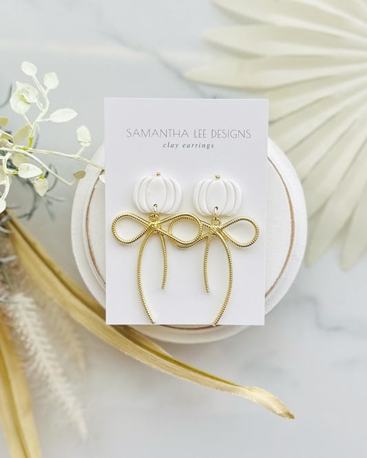 White Pumpkin Bows