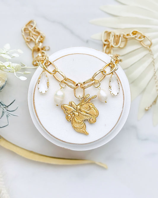 Yellow Jackets Charm Necklace