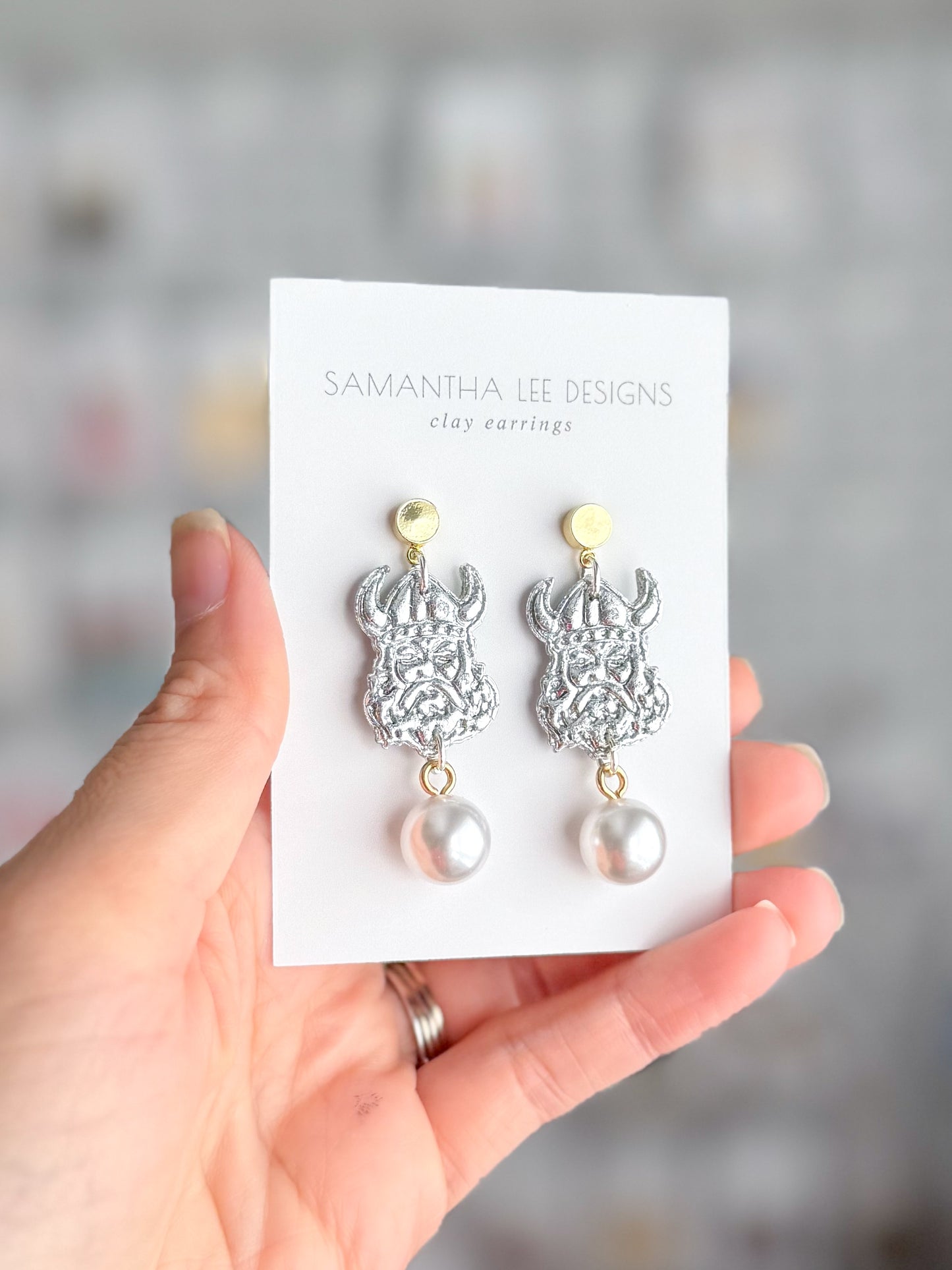 Silver Viking Pearl Drop