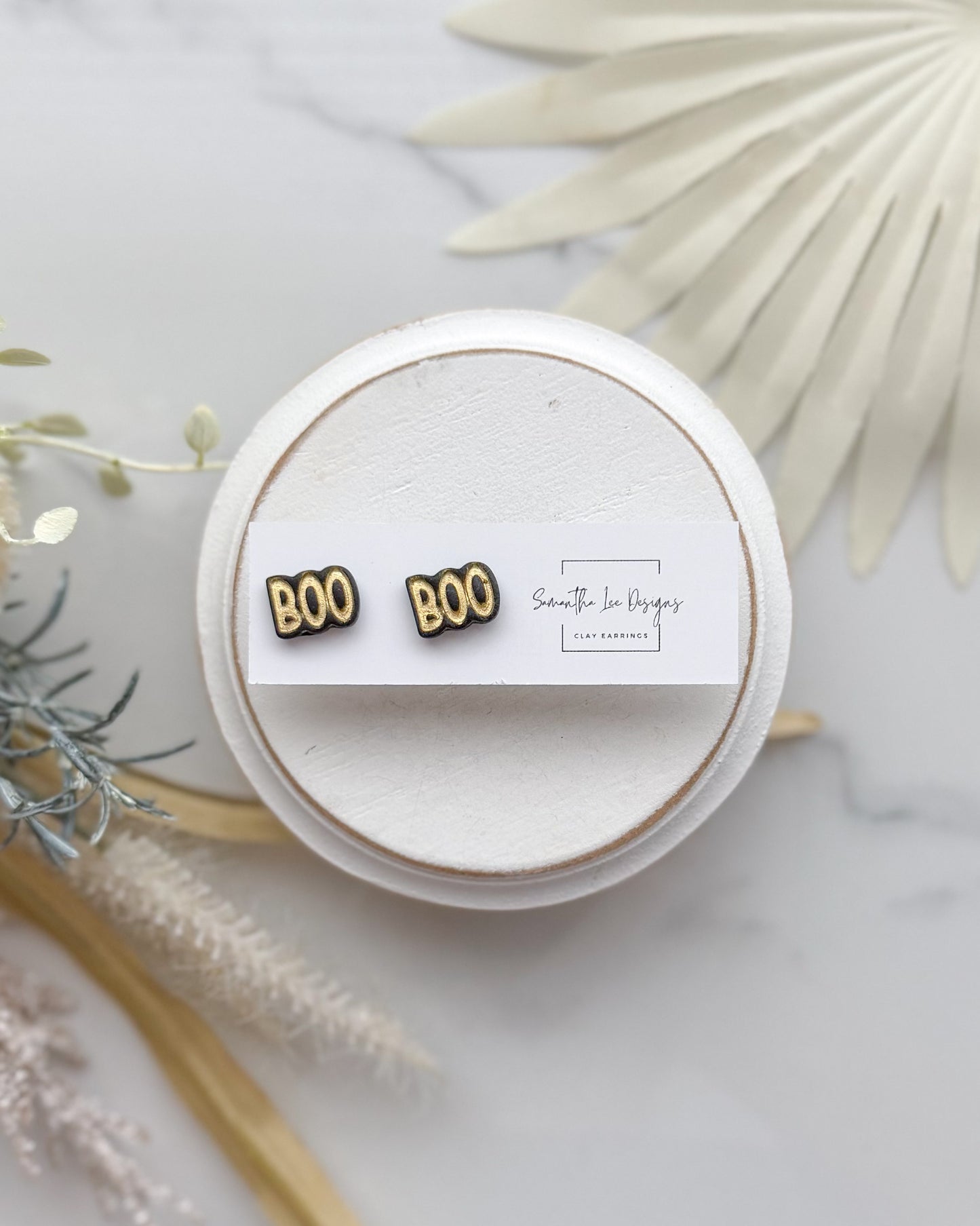 Black Boo Studs