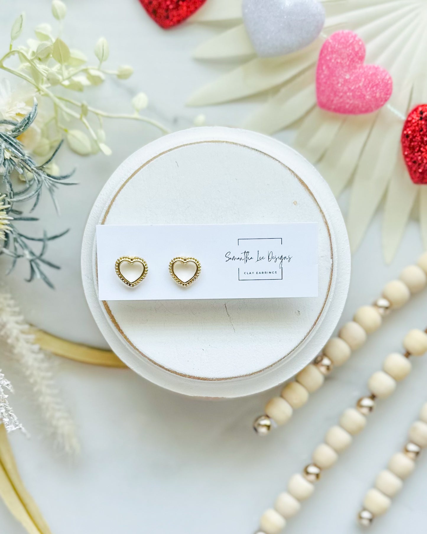 Gold Heart Studs