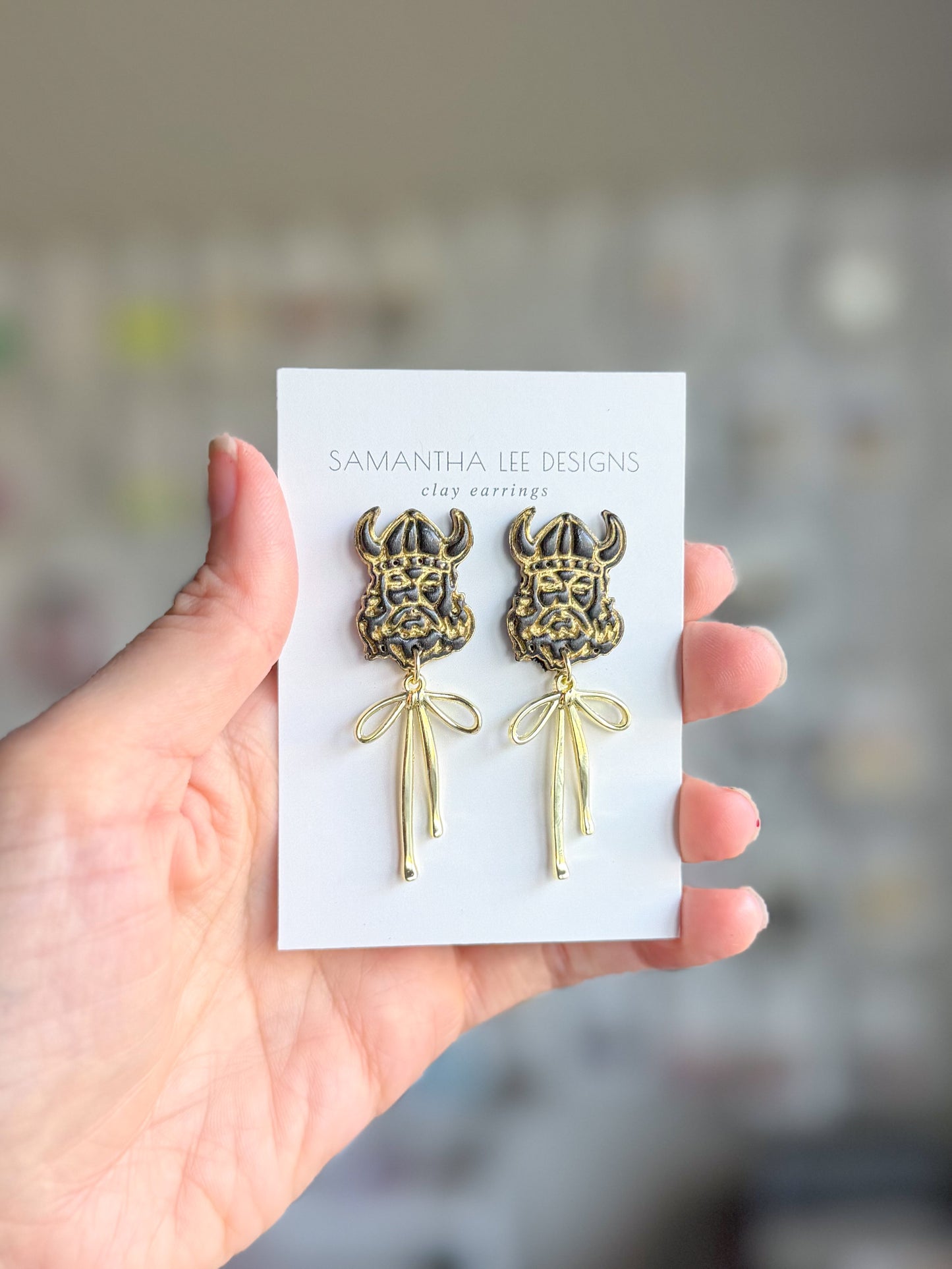 Vikings Black and Gold Bows
