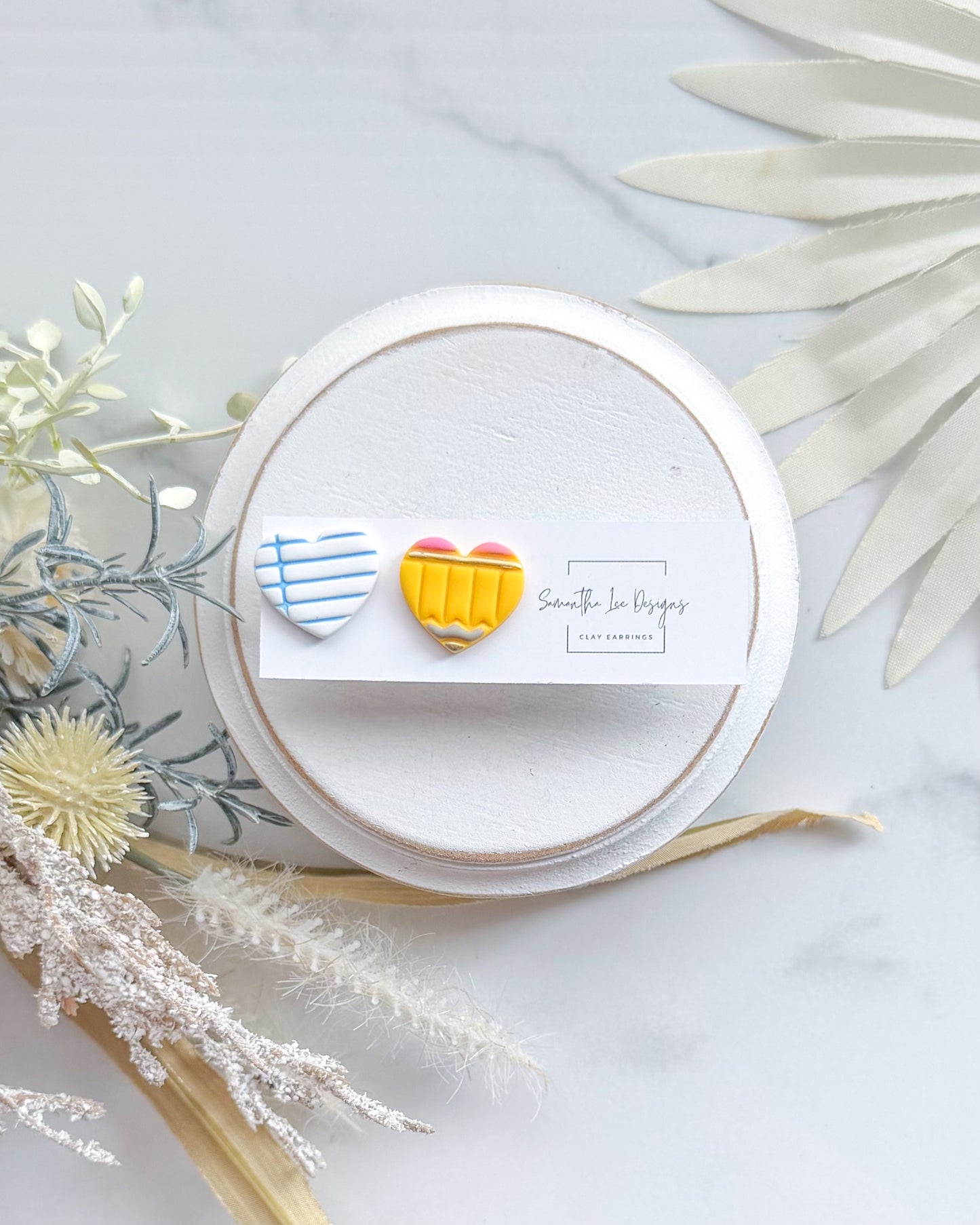Yellow Paper and Pencil Hearts