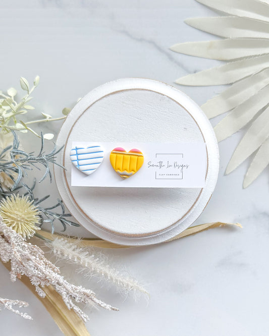 Yellow Paper and Pencil Hearts