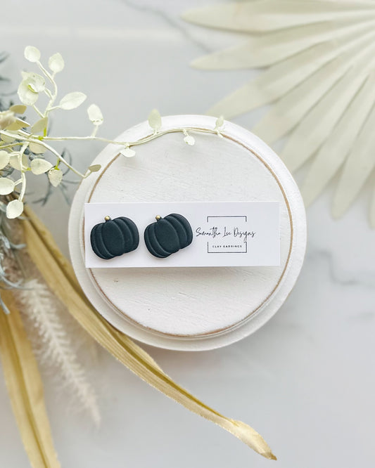 Black Pumpkin Studs