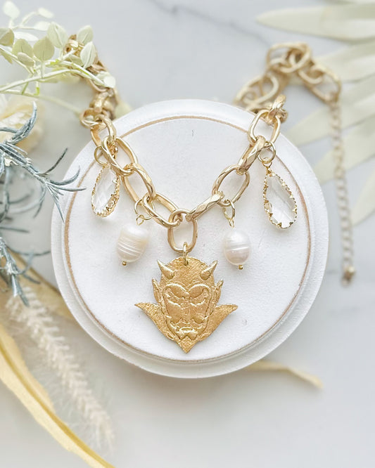 Blue Devil Charm Necklace