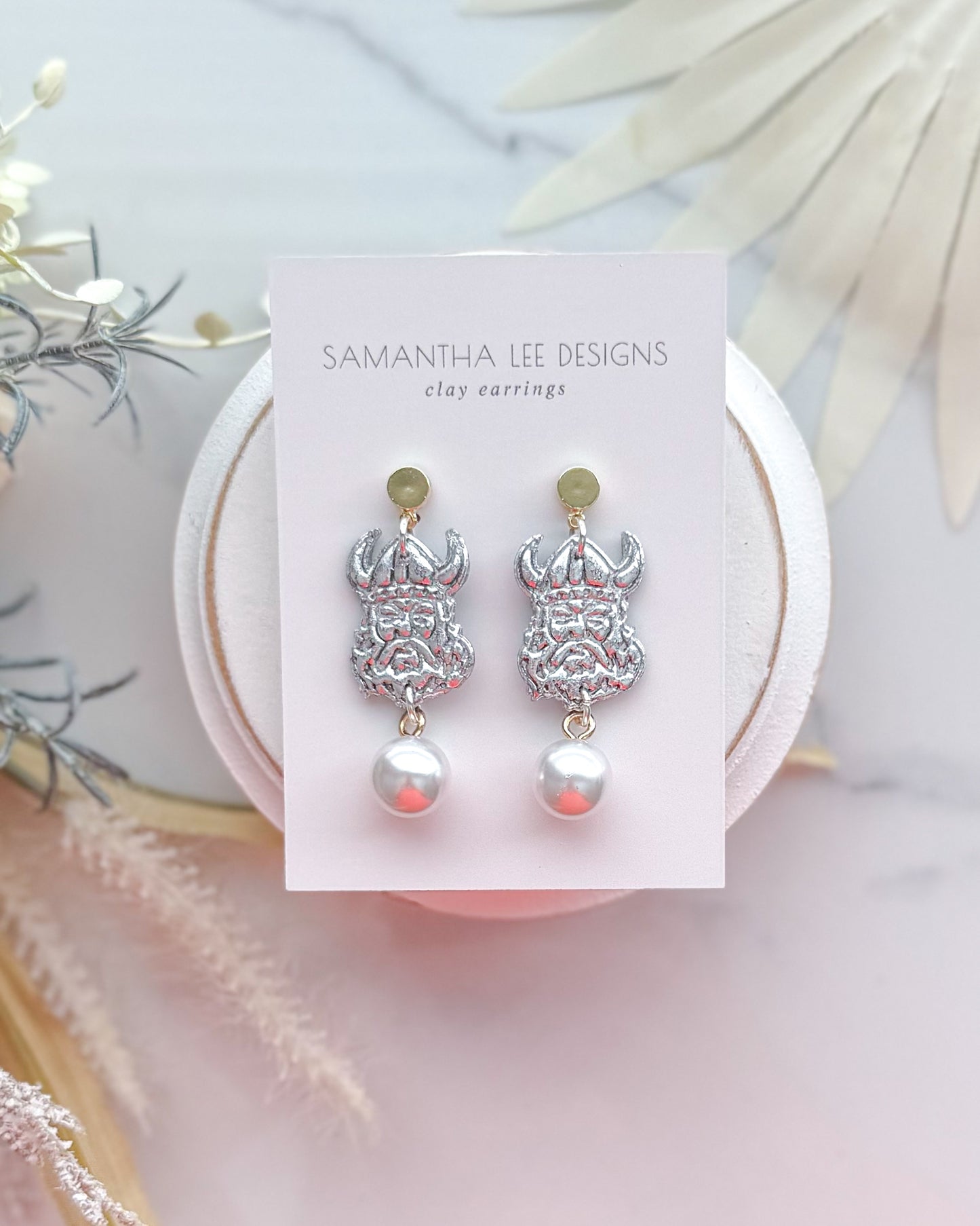 Silver Viking Pearl Drop