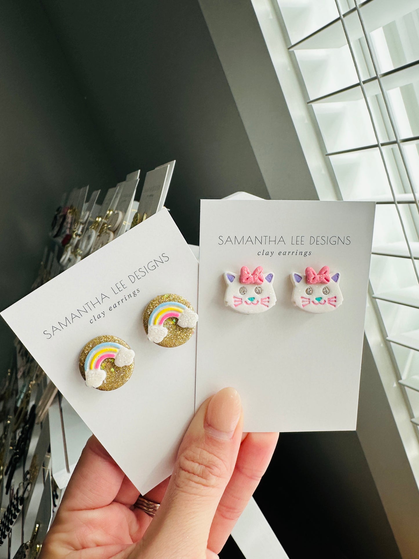 Clip-On Rainbow Studs