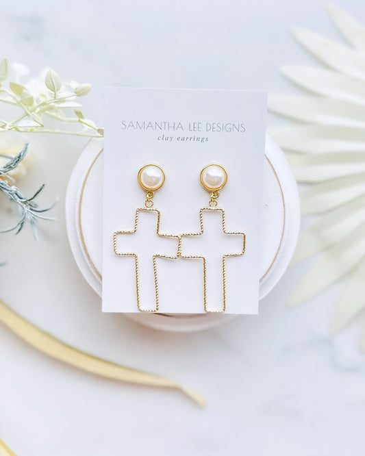 Wire Pearl Crosses